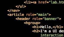 Screenshot of some Semantic markup I've done