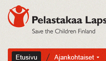 Image of my design for Save the Children Finland Organization
